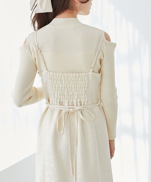 MAJESTIC LEGON（マジェスティックレゴン）の「サイドスリットキャミワンピ（ワンピース・レディース・ブラック/アイボリー/ホワイト系その他2・MEDIUM）」の10枚目の写真