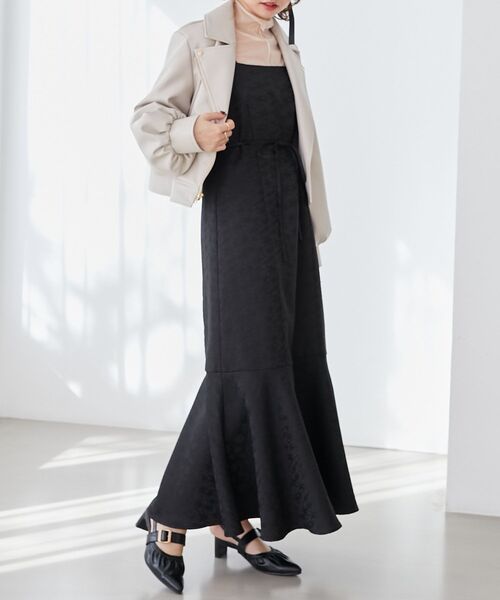 MAJESTIC LEGON（マジェスティックレゴン）の「サイドスリットキャミワンピ（ワンピース・レディース・ブラック/アイボリー/ホワイト系その他2・MEDIUM）」の14枚目の写真