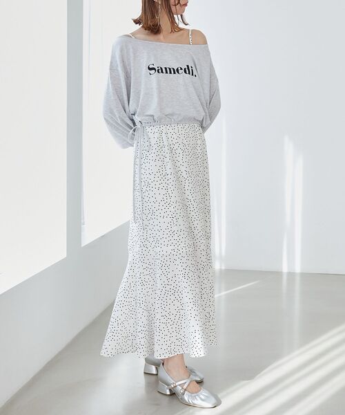 MAJESTIC LEGON（マジェスティックレゴン）の「サイドスリットキャミワンピ（ワンピース・レディース・ブラック/アイボリー/ホワイト系その他2・MEDIUM）」の20枚目の写真