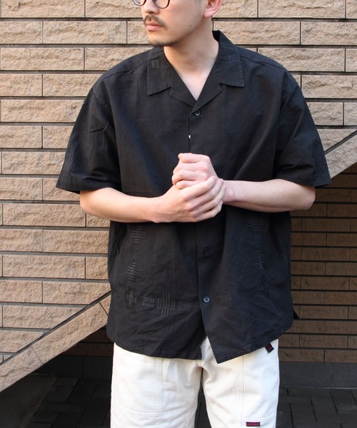 PENDLETON（ペンドルトン）の「PENDLTON/ペンドルトン　オープンカラー ショートスリーブシャツ　EMB OPEN COLLAR SHORTSLEEVE SHIRT（シャツ/ブラウス・メンズ・チャコールグレー/アイボリー・M/L）」の5枚目の写真