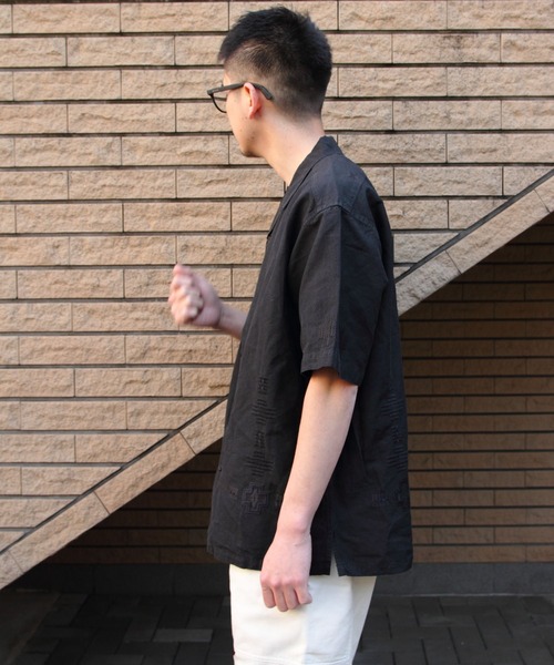 PENDLETON（ペンドルトン）の「PENDLTON/ペンドルトン　オープンカラー ショートスリーブシャツ　EMB OPEN COLLAR SHORTSLEEVE SHIRT（シャツ/ブラウス・メンズ・チャコールグレー/アイボリー・M/L）」の6枚目の写真