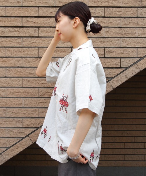 PENDLETON（ペンドルトン）の「PENDLTON/ペンドルトン　オープンカラー ショートスリーブシャツ　EMB OPEN COLLAR SHORTSLEEVE SHIRT（シャツ/ブラウス・メンズ・チャコールグレー/アイボリー・M/L）」の22枚目の写真