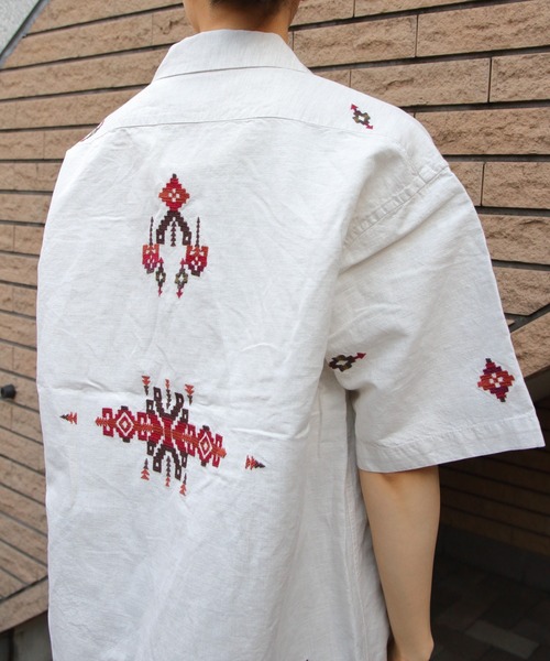 PENDLETON（ペンドルトン）の「PENDLTON/ペンドルトン　オープンカラー ショートスリーブシャツ　EMB OPEN COLLAR SHORTSLEEVE SHIRT（シャツ/ブラウス・メンズ・チャコールグレー/アイボリー・M/L）」の18枚目の写真