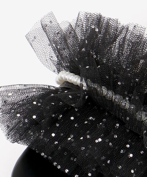 MAJESTIC LEGON（マジェスティックレゴン）の「【WEB限定S/XLサイズあり】チュール×パール厚底サンダル（サンダル・レディース・ブラック/オフホワイト・SMALL/MEDIUM/LARGE/X-LARGE）」の14枚目の写真