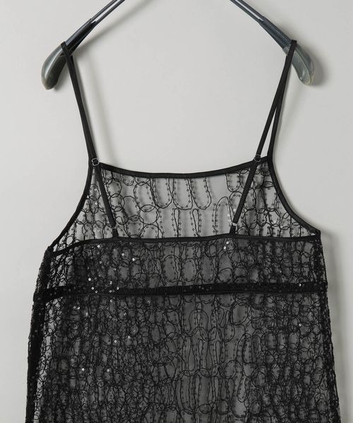 JEANASIS（ジーナシス）の「シシュウスパンコールキャミワンピース/105285（ワンピース・レディース・オフホワイト/ブラック/ライトグレー・FREE）」の5枚目の写真