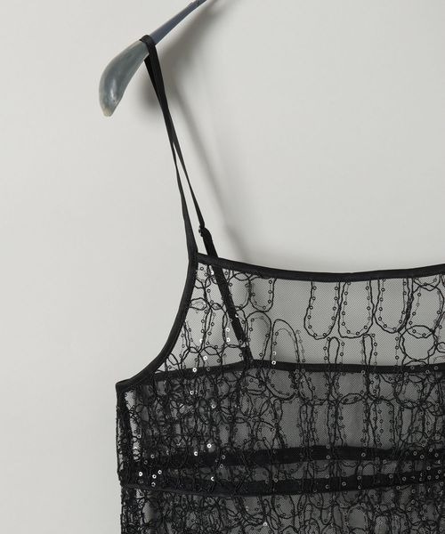 JEANASIS（ジーナシス）の「シシュウスパンコールキャミワンピース/105285（ワンピース・レディース・オフホワイト/ブラック/ライトグレー・FREE）」の6枚目の写真