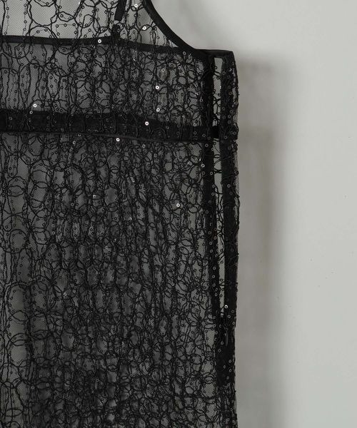 JEANASIS（ジーナシス）の「シシュウスパンコールキャミワンピース/105285（ワンピース・レディース・オフホワイト/ブラック/ライトグレー・FREE）」の7枚目の写真