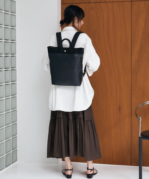 Breath TOPKAPI（ブレストプカピ）の「【Breath TOPKAPI】RIPPLE リプル A4 トート リュック / バックパック 撥水（バックパック/リュック・レディース・ベージュ系その他/ライトベージュ/アイボリー/ブラック・FREE）」の17枚目の写真