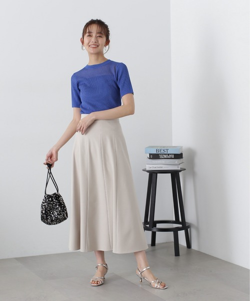 N.（N. Natural Beauty Basic）（エヌエヌナチュラルビューティーベーシック）の「◆パネル編地キリカエニット（ニット/セーター・レディース・ブラック/ブルー/クリーム・MEDIUM）」の11枚目の写真