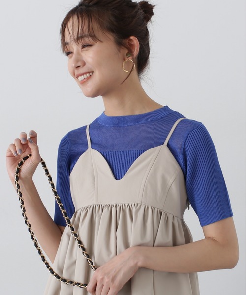 N.（N. Natural Beauty Basic）（エヌエヌナチュラルビューティーベーシック）の「◆パネル編地キリカエニット（ニット/セーター・レディース・ブラック/ブルー/クリーム・MEDIUM）」の13枚目の写真