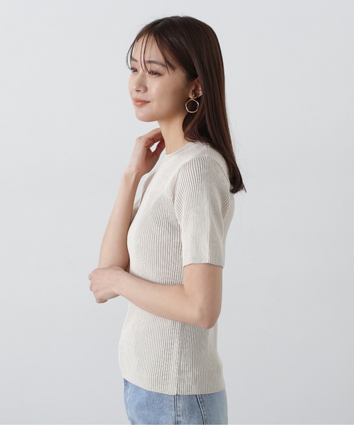 N.（N. Natural Beauty Basic）（エヌエヌナチュラルビューティーベーシック）の「◆パネル編地キリカエニット（ニット/セーター・レディース・ブラック/ブルー/クリーム・MEDIUM）」の5枚目の写真