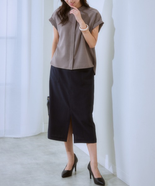 7days Life Styling(セブンデイズライフスタイリング)の「麻調合繊ナロースカート(しわになりにくい・接触冷感・UVカット・洗える)(スカート・レディース・モカ/ネイビー/ライトベージュ/グリーン/チャコールグレー・S/M/L/LL)」の19枚目の写真