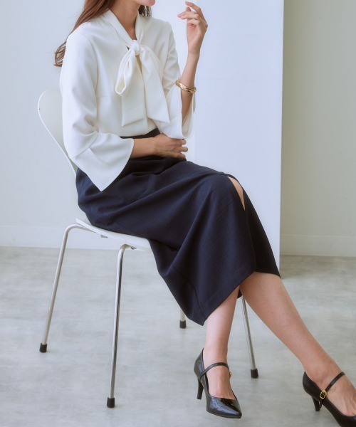 7days Life Styling(セブンデイズライフスタイリング)の「麻調合繊ナロースカート(しわになりにくい・接触冷感・UVカット・洗える)(スカート・レディース・モカ/ネイビー/ライトベージュ/グリーン/チャコールグレー・S/M/L/LL)」の21枚目の写真