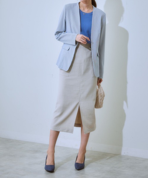 7days Life Styling(セブンデイズライフスタイリング)の「麻調合繊ナロースカート(しわになりにくい・接触冷感・UVカット・洗える)(スカート・レディース・モカ/ネイビー/ライトベージュ/グリーン/チャコールグレー・S/M/L/LL)」の15枚目の写真