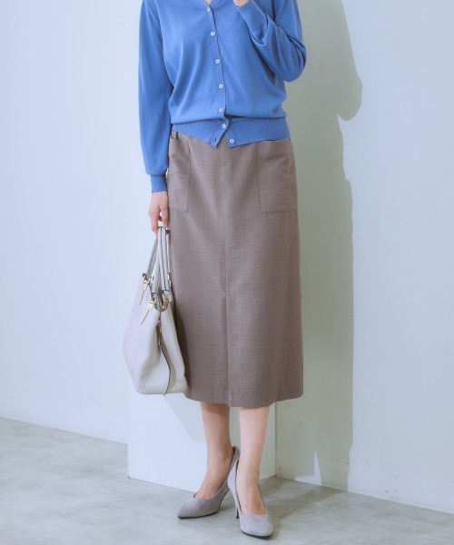 7days Life Styling(セブンデイズライフスタイリング)の「麻調合繊ナロースカート(しわになりにくい・接触冷感・UVカット・洗える)(スカート・レディース・モカ/ネイビー/ライトベージュ/グリーン/チャコールグレー・S/M/L/LL)」の11枚目の写真