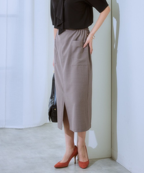 7days Life Styling(セブンデイズライフスタイリング)の「麻調合繊ナロースカート(しわになりにくい・接触冷感・UVカット・洗える)(スカート・レディース・モカ/ネイビー/ライトベージュ/グリーン/チャコールグレー・S/M/L/LL)」の10枚目の写真