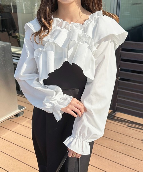 セール】フリルクロスブラウス【ZOZOTOWN限定アイテム】（シャツ