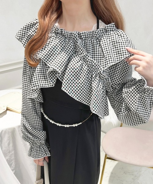 セール】フリルクロスブラウス【ZOZOTOWN限定アイテム】（シャツ