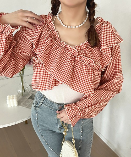 セール】フリルクロスブラウス【ZOZOTOWN限定アイテム】（シャツ