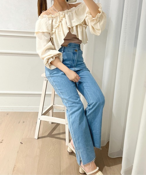 ✨未使用タグ付✨23年 CLOTH&CROSS ダンプフリルブラウス 楽天市場】フリル ブラウス（ブランド23区）（トップス