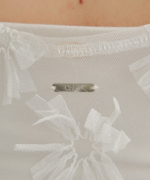 Chico（チコ）の「フラワーシアートップス（Tシャツ/カットソー・レディース・ホワイト/ライム/ブルー/ブラック・FREE）」の6枚目の写真