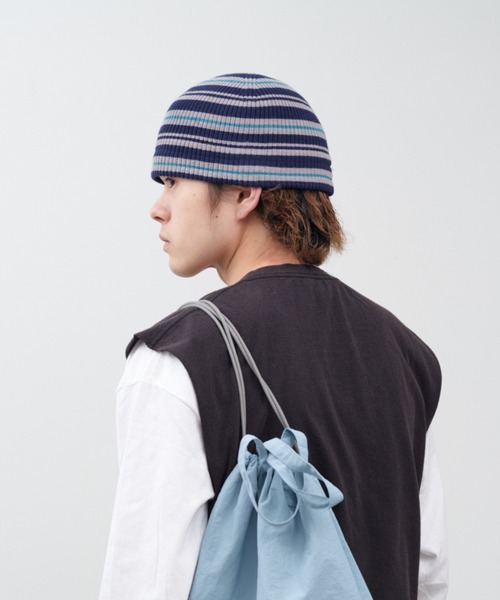 WHIMSIC(ウィムジック)の「【UNISEX】ニットメトロハット(ニットキャップ/ビーニー・メンズ・ブラック/ホワイト/ネイビー・FREE)」の3枚目の写真