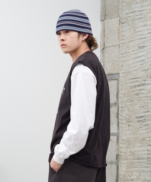 WHIMSIC(ウィムジック)の「【UNISEX】ニットメトロハット(ニットキャップ/ビーニー・メンズ・ブラック/ホワイト/ネイビー・FREE)」の12枚目の写真