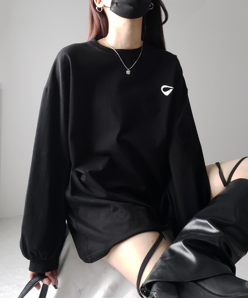 me+em select（ミームセレクト）の「【 ３color 】リボンプリントバレエコアビッグＴシャツ ／ ribbon print ballet core big Tee（Tシャツ/カットソー・レディース・ホワイト/ブラック/グレー・FREE）」の18枚目の写真