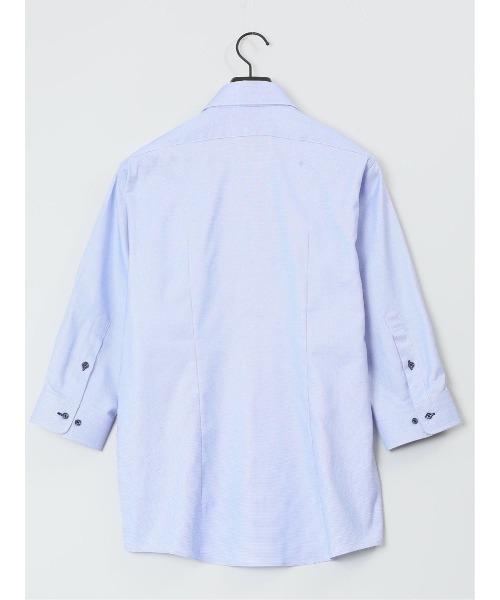 m.f.editorial(エムエフエディトリアル)の「【綿100% オックス】m.f.エディトリアル メンズ メランジ ワイドカラー7分袖シャツ(シャツ/ブラウス・メンズ・サックスブルー・LARGE/MEDIUM)」の5枚目の写真