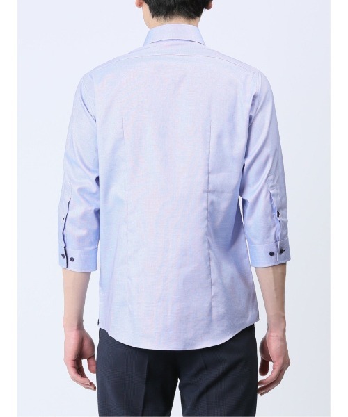 m.f.editorial(エムエフエディトリアル)の「【綿100% オックス】m.f.エディトリアル メンズ メランジ ワイドカラー7分袖シャツ(シャツ/ブラウス・メンズ・サックスブルー・LARGE/MEDIUM)」の11枚目の写真