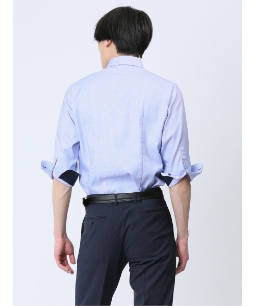 m.f.editorial(エムエフエディトリアル)の「【綿100% オックス】m.f.エディトリアル メンズ メランジ ワイドカラー7分袖シャツ(シャツ/ブラウス・メンズ・サックスブルー・LARGE/MEDIUM)」の16枚目の写真