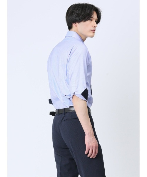 m.f.editorial(エムエフエディトリアル)の「【綿100% オックス】m.f.エディトリアル メンズ メランジ ワイドカラー7分袖シャツ(シャツ/ブラウス・メンズ・サックスブルー・LARGE/MEDIUM)」の17枚目の写真