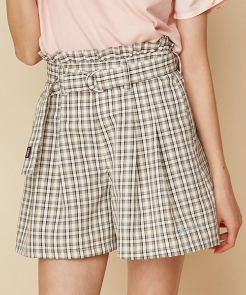 JENNI love（ジェニィラブ）の「【ウエスト調整可能】チェック柄キュロット（その他パンツ・キッズ・ピンク/イエロー/ブラック・130cm/140cm/150cm/160cm）」の2枚目の写真