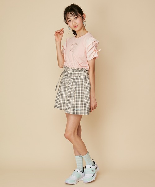 JENNI love（ジェニィラブ）の「【ウエスト調整可能】チェック柄キュロット（その他パンツ・キッズ・ピンク/イエロー/ブラック・130cm/140cm/150cm/160cm）」の8枚目の写真