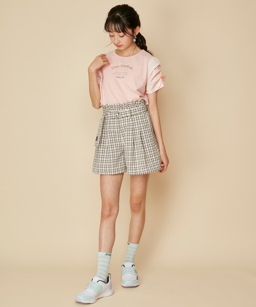 JENNI love（ジェニィラブ）の「【ウエスト調整可能】チェック柄キュロット（その他パンツ・キッズ・ピンク/イエロー/ブラック・130cm/140cm/150cm/160cm）」の9枚目の写真