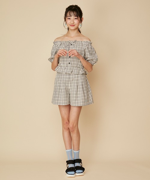 JENNI love（ジェニィラブ）の「【ウエスト調整可能】チェック柄キュロット（その他パンツ・キッズ・ピンク/イエロー/ブラック・130cm/140cm/150cm/160cm）」の12枚目の写真