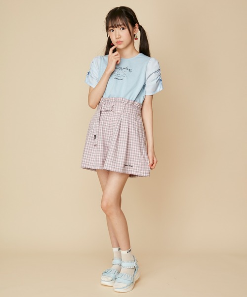 JENNI love（ジェニィラブ）の「【ウエスト調整可能】チェック柄キュロット（その他パンツ・キッズ・ピンク/イエロー/ブラック・130cm/140cm/150cm/160cm）」の13枚目の写真