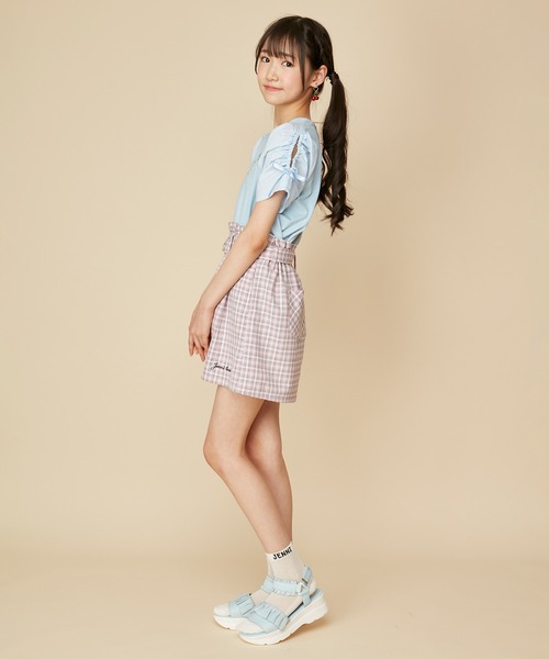 JENNI love（ジェニィラブ）の「【ウエスト調整可能】チェック柄キュロット（その他パンツ・キッズ・ピンク/イエロー/ブラック・130cm/140cm/150cm/160cm）」の14枚目の写真