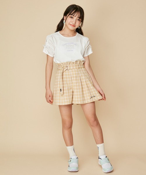 JENNI love（ジェニィラブ）の「【ウエスト調整可能】チェック柄キュロット（その他パンツ・キッズ・ピンク/イエロー/ブラック・130cm/140cm/150cm/160cm）」の15枚目の写真