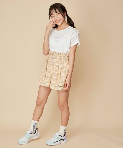 JENNI love（ジェニィラブ）の「【ウエスト調整可能】チェック柄キュロット（その他パンツ・キッズ・ピンク/イエロー/ブラック・130cm/140cm/150cm/160cm）」の16枚目の写真