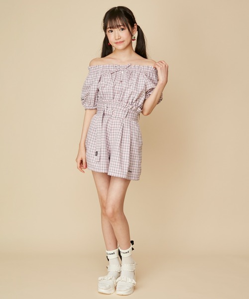 JENNI love（ジェニィラブ）の「【ウエスト調整可能】チェック柄キュロット（その他パンツ・キッズ・ピンク/イエロー/ブラック・130cm/140cm/150cm/160cm）」の7枚目の写真