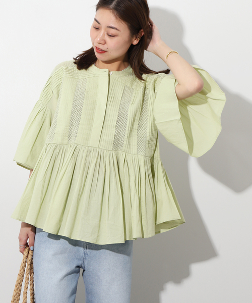 TORRAZZO DONNA トラッツォドンナ　フリル　タック　ブラウス TORRAZZO DONNA】タックフリルブラウス （Torrazzo Donna
