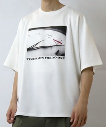 graphic arts double knit T-shirt/接触冷感 グラフィックアート ダンボールニット クルーネック半袖Tシャツ