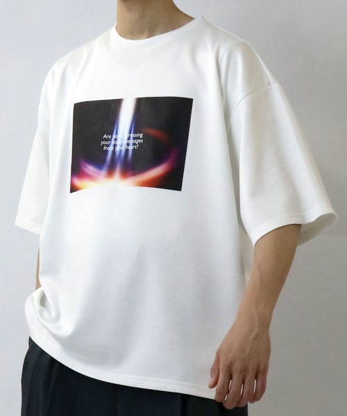 Starting Over（スターティングオーバー）の「graphic arts double knit T-shirt/接触冷感 グラフィックアート ダンボールニット クルーネック半袖Tシャツ（Tシャツ/カットソー・メンズ・サックスブルー/ブラック/ホワイト系その他/ホワイト/ベージュ/ホワイト系その他3/ブラック系その他3/ホワイト系その他2/ブラック系その他/チャコールグレー/ブラック系その他2/グレー系その他/ブラック系その他4/グレー系その他2/グレー系その他3/ブラック系その他5/ホワイト系その他5/ホワイト系その他4・M/XL/L）」の4枚目の写真