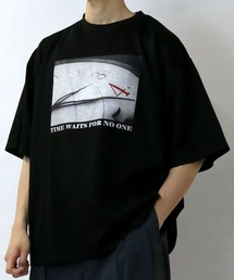 graphic arts double knit T-shirt/接触冷感 グラフィックアート ダンボールニット クルーネック半袖Tシャツ