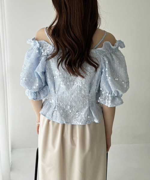 one after another NICE CLAUP(ワンアフターアナザーナイスクラップ)の「オフショルブラウス【WEB限定アイテム】(シャツ/ブラウス・レディース・ブラック/アイボリー/サックスブルー/オフホワイト・FREE)」の21枚目の写真