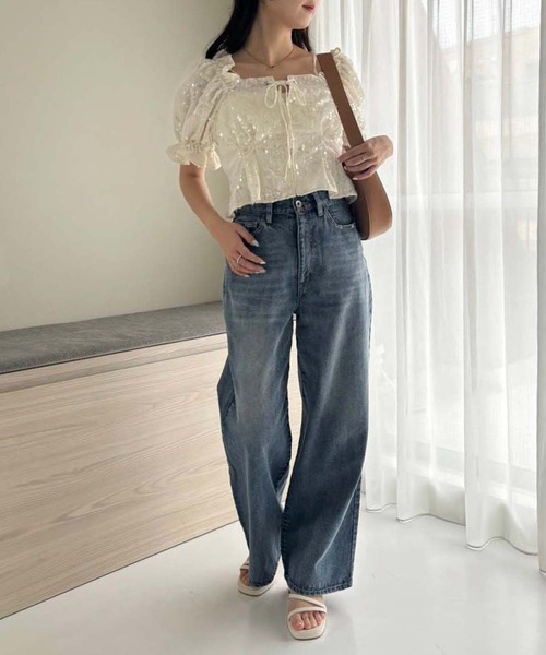 one after another NICE CLAUP(ワンアフターアナザーナイスクラップ)の「オフショルブラウス【WEB限定アイテム】(シャツ/ブラウス・レディース・ブラック/アイボリー/サックスブルー/オフホワイト・FREE)」の11枚目の写真
