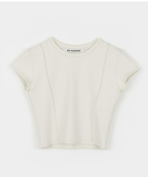BLACKUP（ブラックアップ）の「[MADE] デリシキャップスリーブクロップ丈半袖Tシャツ（Tシャツ/カットソー・レディース・カーキ/クリーム・FREE）」の11枚目の写真