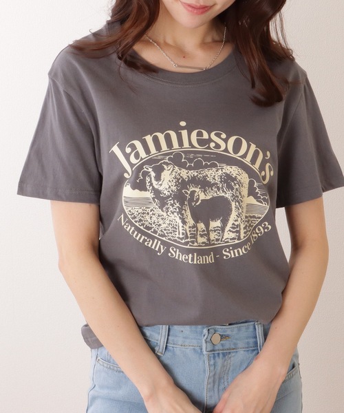 Lace Ladies(レースレディース)の「ビッグシルエット クルーネック 半袖 プリント プルオーバー(Tシャツ/カットソー・レディース・グレー/ブラック/ホワイト/ワインレッド・M/XL)」の3枚目の写真