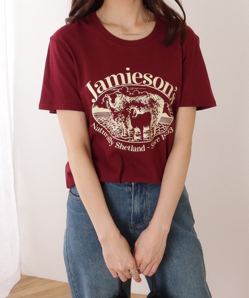 Lace Ladies(レースレディース)の「ビッグシルエット クルーネック 半袖 プリント プルオーバー(Tシャツ/カットソー・レディース・グレー/ブラック/ホワイト/ワインレッド・M/XL)」の4枚目の写真